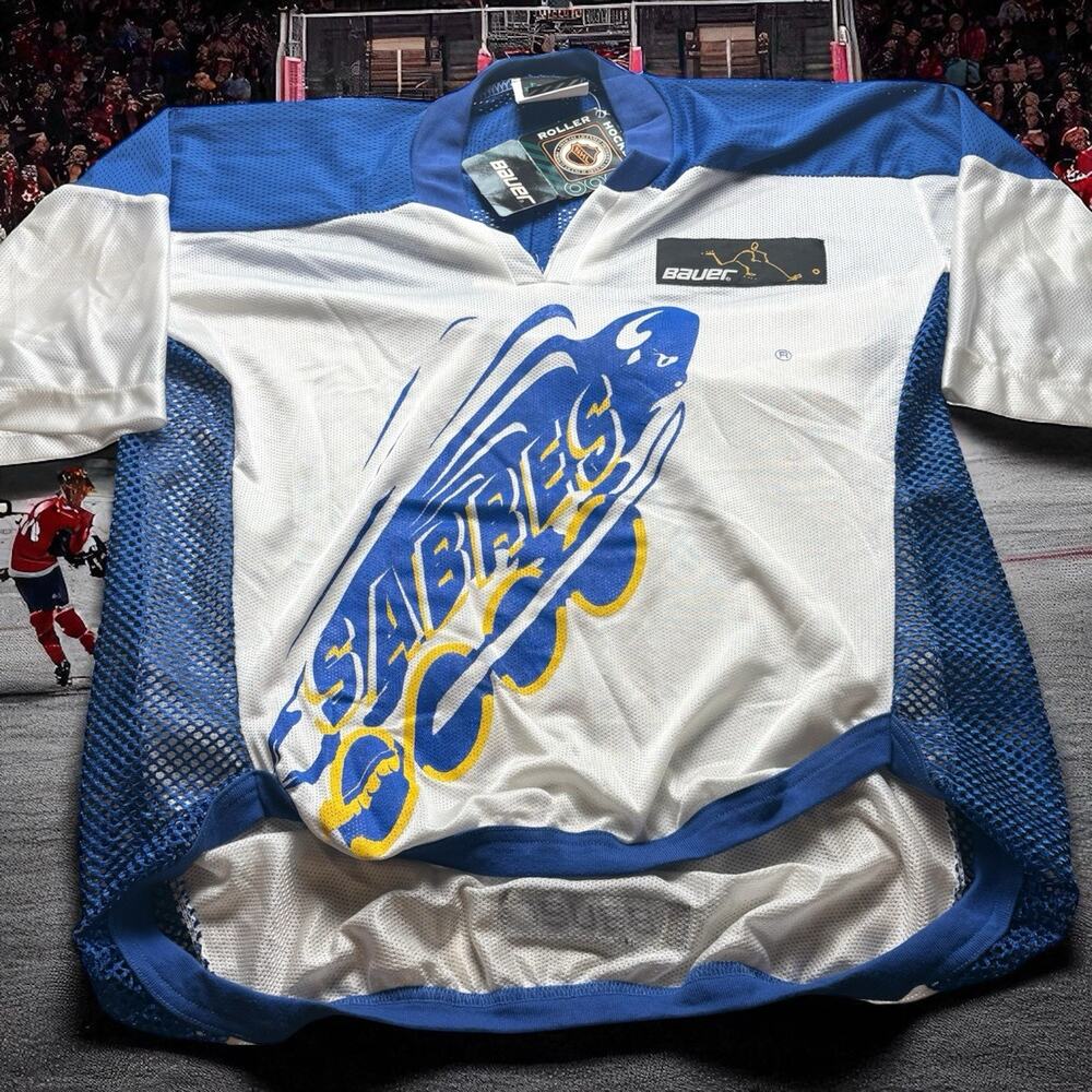 Vintage Buffalo Sabres Bauer Off Ice NHL Hockey Jersey Mesh Men’s Medium NWT
